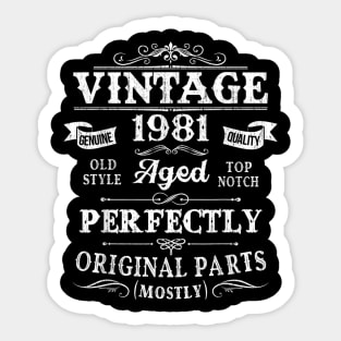 Vintage 1981 39th Birthday Gift 39 Years Old Sticker